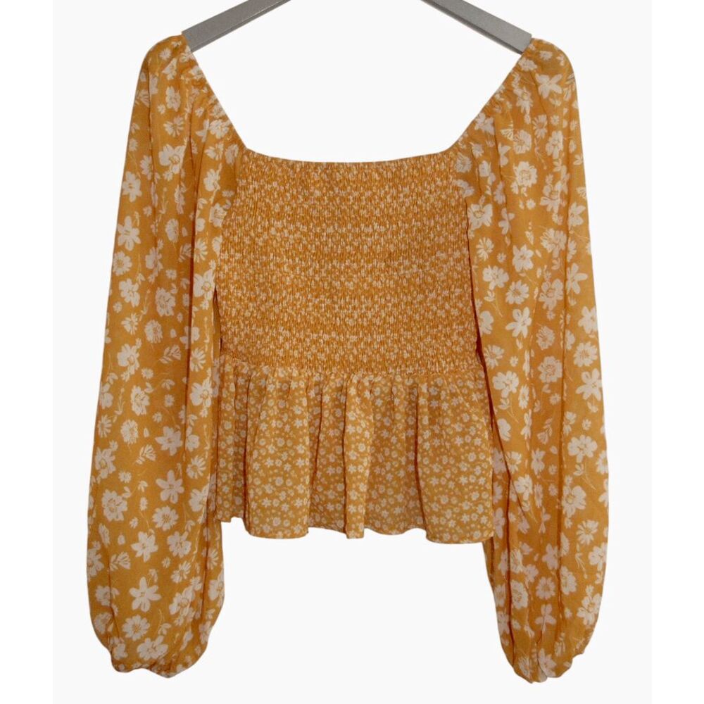 Love Colette Woman Size M Cottage Bohemian Blouse Balloon Sleeves‎ Ruffles